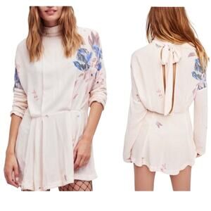 FREE PEOPLE Gemma Floral Bow Long Sleeve Tunic Dress